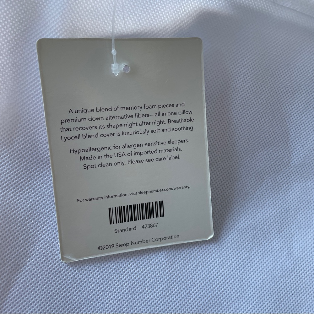 Sleep Number Comfortfit Pillow, Standard Size, Curved For Side & Back Sleepers - Picture 4 of 9